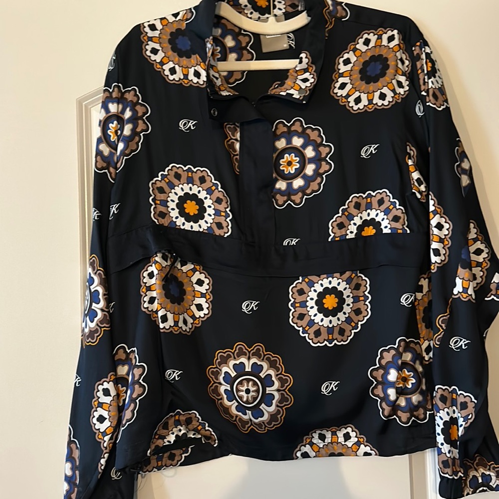 Kith Black and Gold Floral Blouse